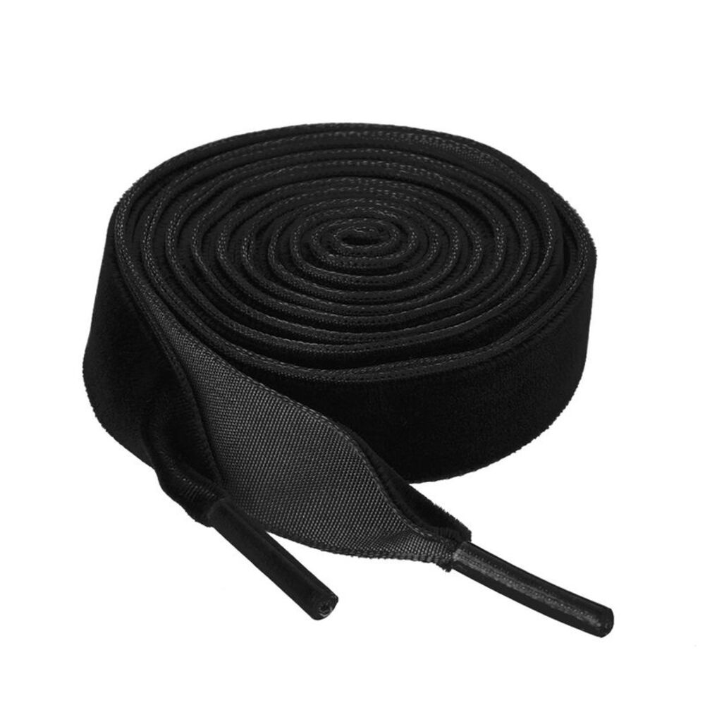 Flat Velvet 0.6 Inches Wide Ribbon Shoe Laces Strings Black